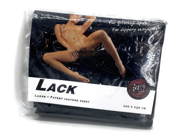 Orgy Lack Qualtitäts-Laken Vinyl schwarz 200x230 cm Bettlaken kein Latexlaken