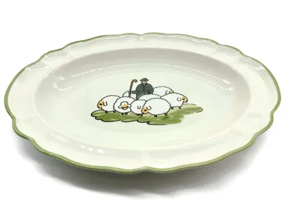 Zeller Keramik Schäfchen Platte, oval 28 cm - Vorschau 1