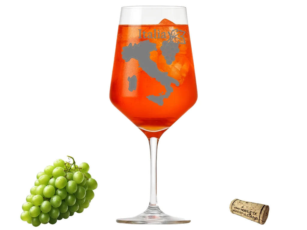Weinglas mit Landkarte Italien elegante Gravur spülmaschinenfest multifunktional 350 ml