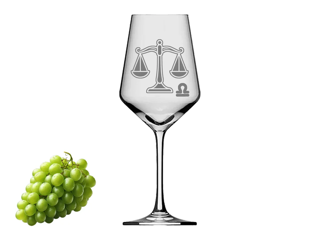 Weinglas Sternzeichen Waage 350ml spülmaschinenfest mit stilvoller Gravur elegantes Design