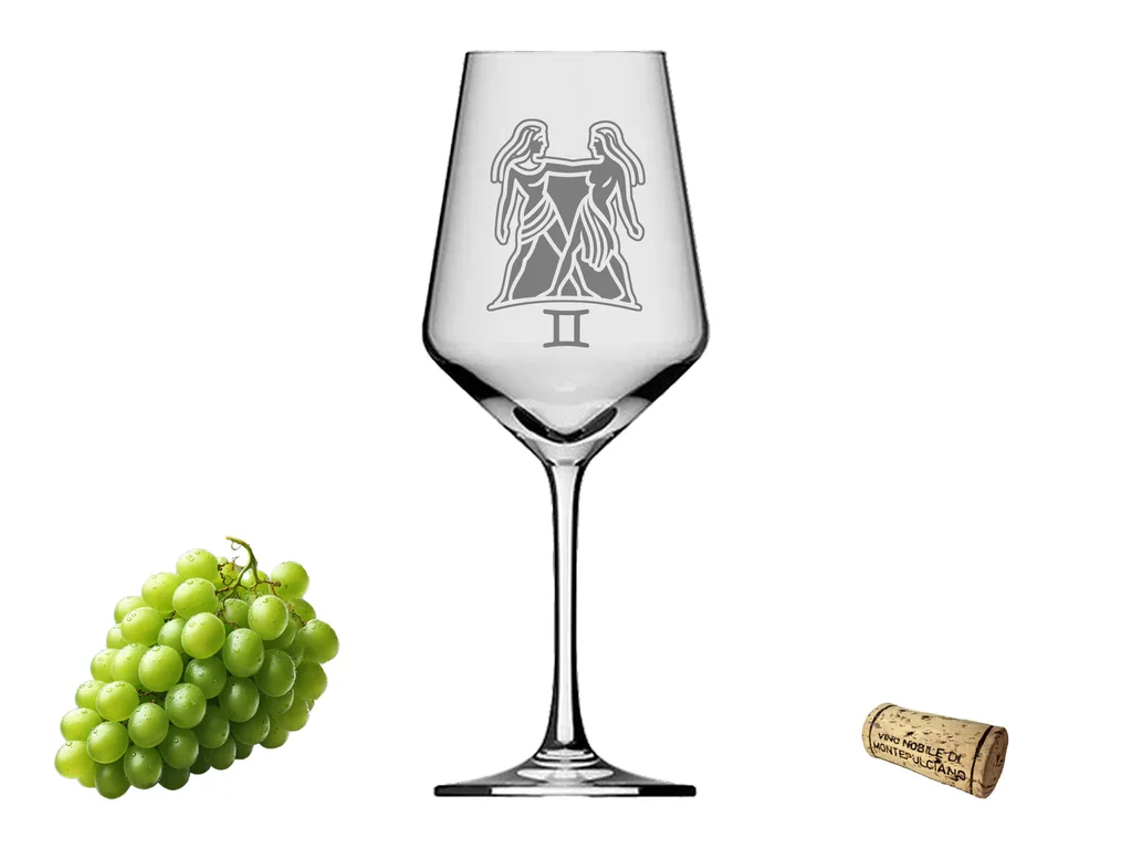 Weinglas Sternzeichen Zwilling 350ml - stilvolles spülmaschinenfestes Glas mit Gravur für Genussliebhaber