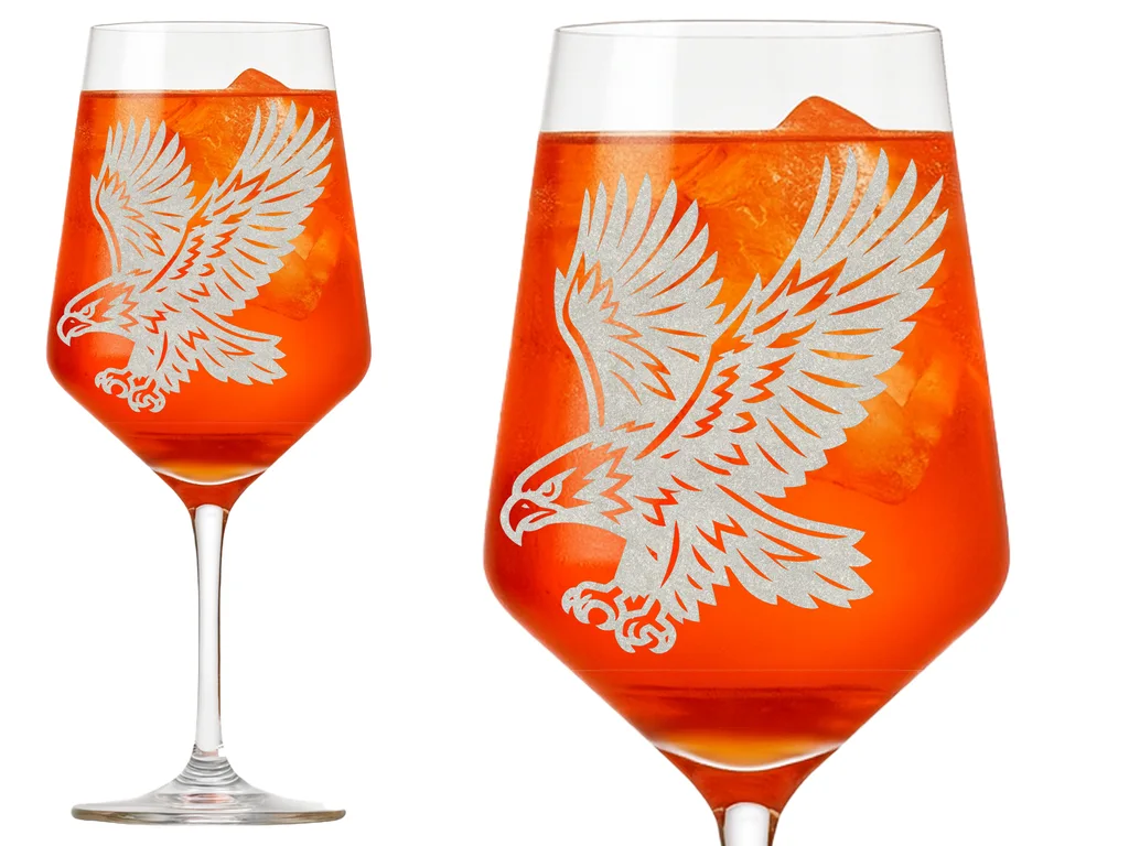 1x Weinglas Adler Gravur 350ml spülmaschinenfest für gesellige Anlässe ideal für Feste