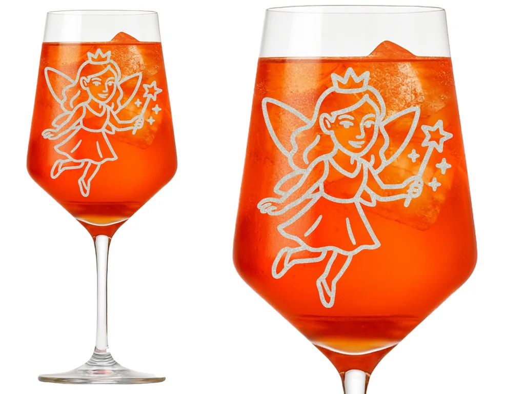 1x Weinglas filigrane Gravur Fee 350ml spülmaschinenfest für Feste und Anlässe