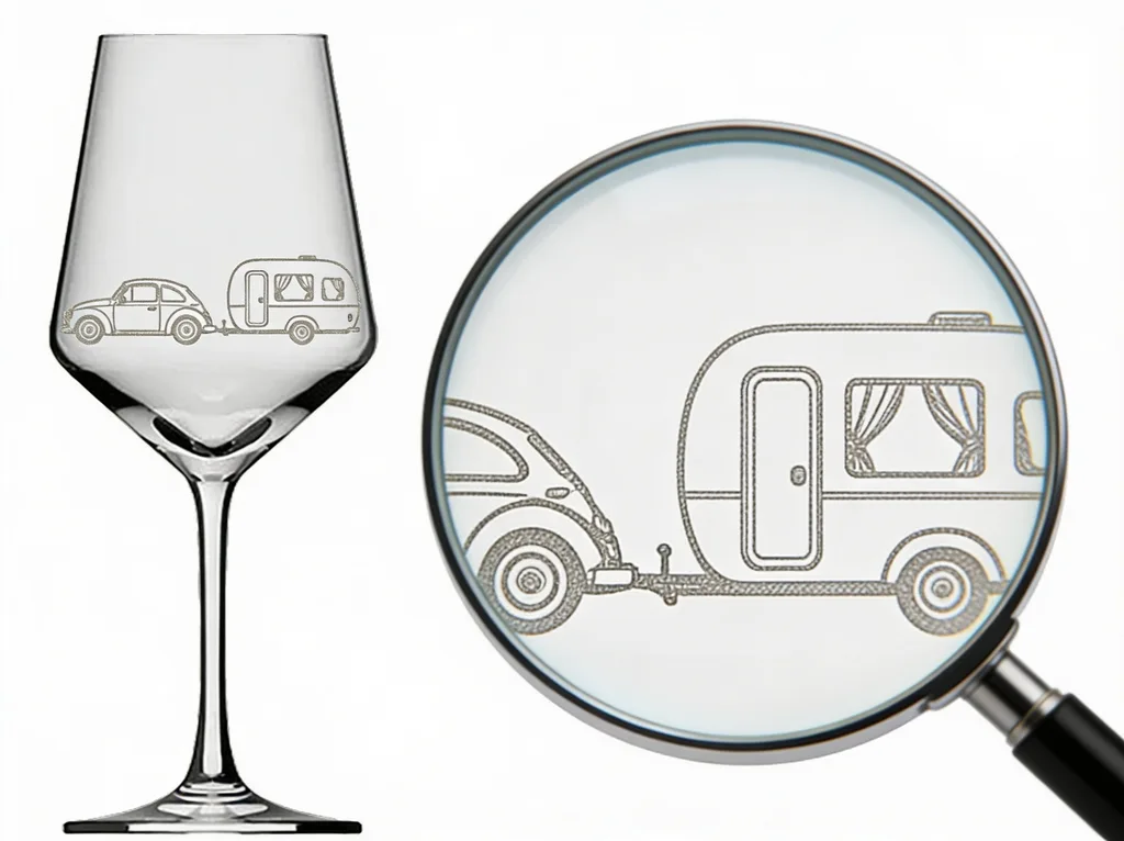 Weinglas 350 ml mit Gravur Camper und Wohnwagen spülmaschinenfest ideal für Weinliebhaber