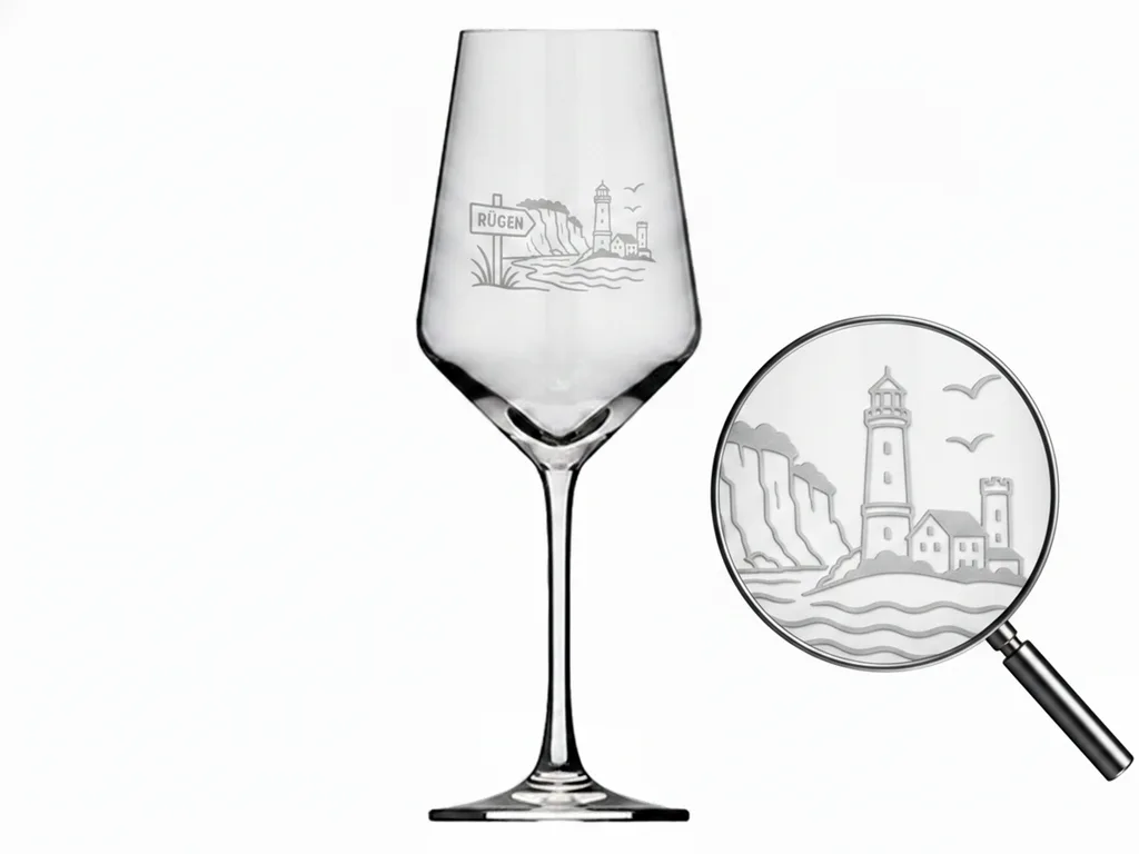 Weinglas Insel Rügen elegante Gravur spülmaschinenfest 350 ml Design Highlight