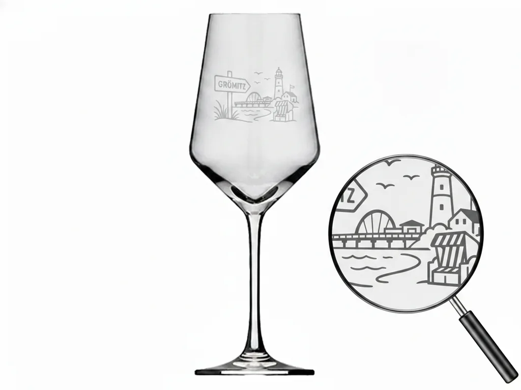 Weinglas Grömitz elegante Gravur spülmaschinenfest 350 ml robust und stylish