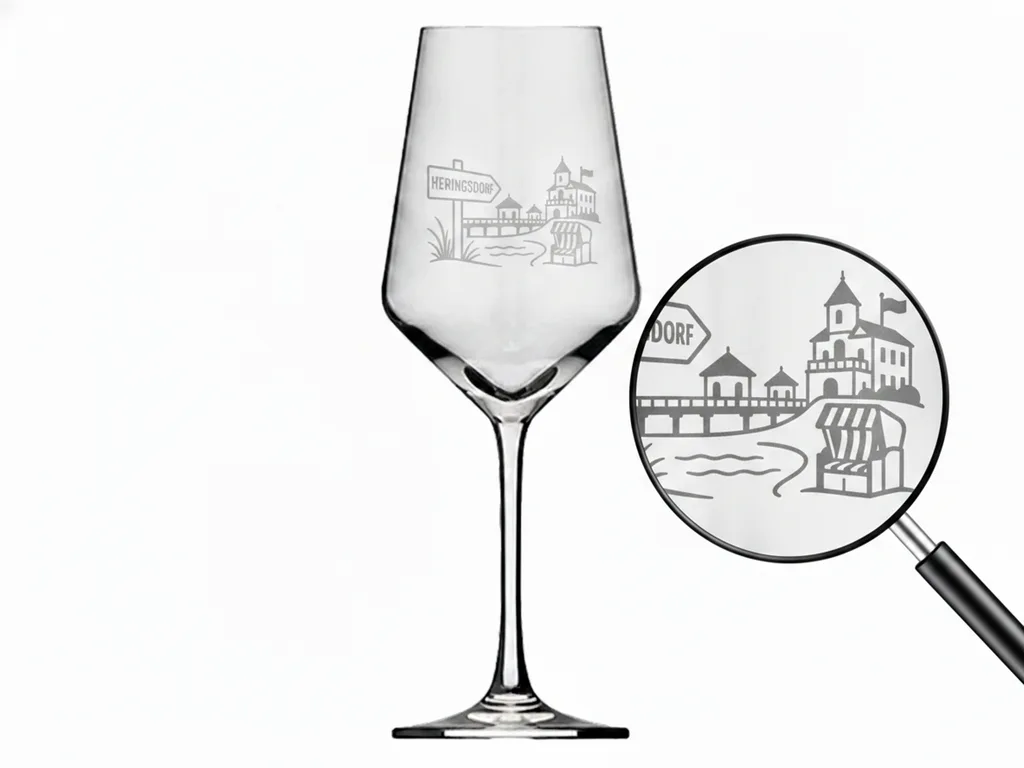 Weinglas Heringsdorf elegante Gravur spülmaschinenfest 350 ml perfekt für jeden Anlass