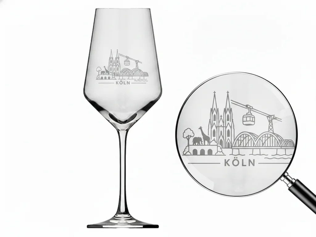 Weinglas Gravur Köln 350ml spülmaschinenfest und hochwertig gefertigt