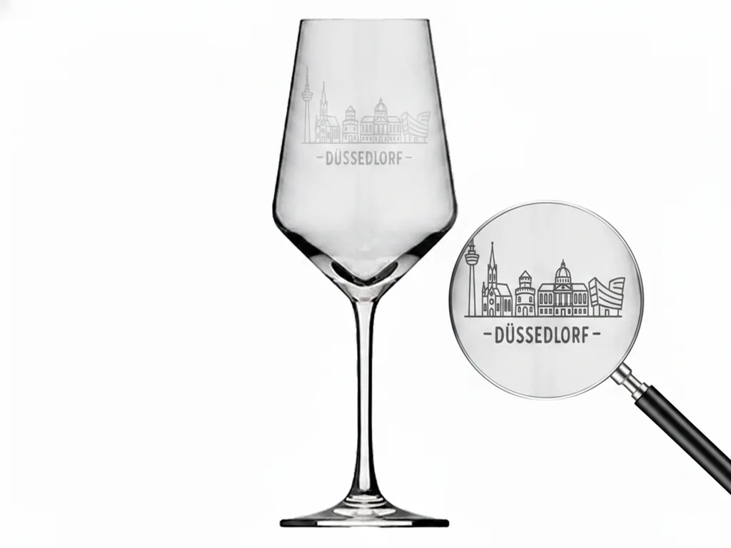 Weinglas Gravur Düsseldorf 350ml spülmaschinenfest robust und elegant