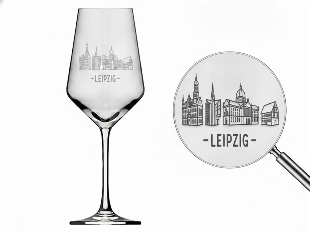 Weinglas Gravur Leipzig 350ml spülmaschinenfest robust für Rot- und Weißwein