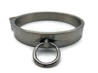 Damen SM Halsband Edelstahl mit O-Ring abschliessbar für Sklaven Halsumfang 36 cm